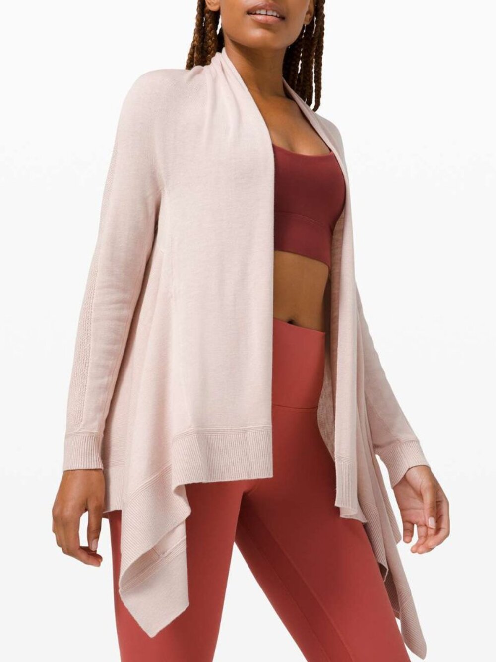 NEW Lululemon $148 Cahlu Knit Wrap Open Front Soft Cashmere Blend Pink